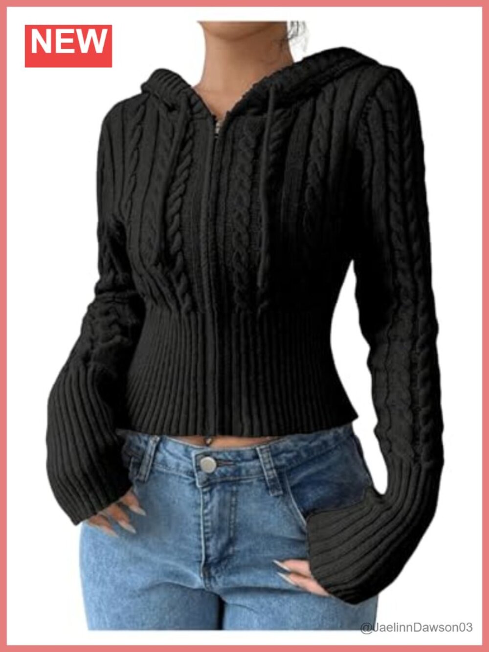 Cropped Sweater Y2K Jacket Drawstring Hooded Long Sleeve Cardigan